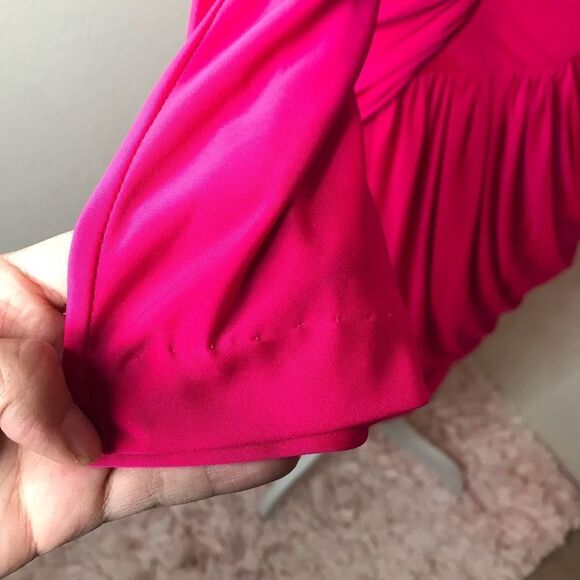 Vintage cascadei‎ hot pink drape midi dress - Picture 7 of 11